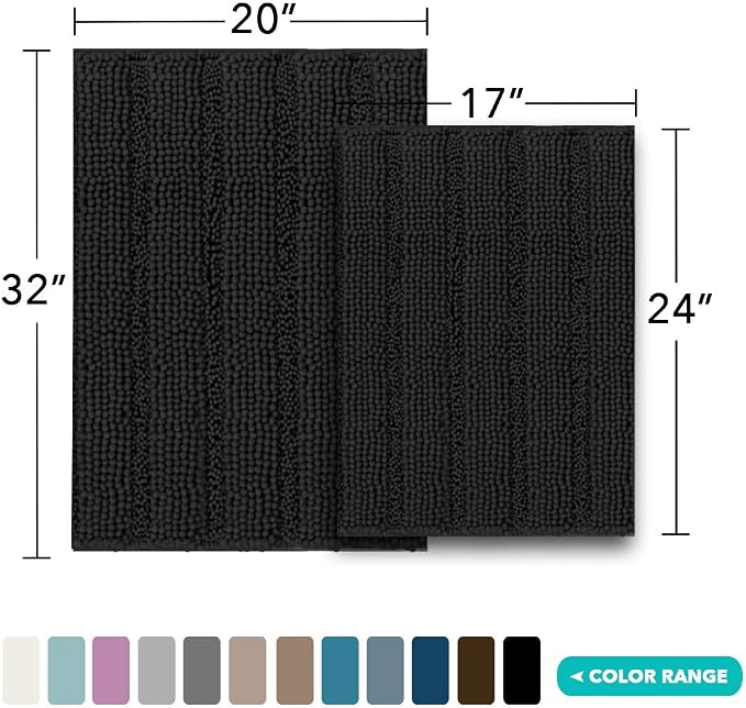 Turquoize Chenille Bathroom Rugs Set - Image 2