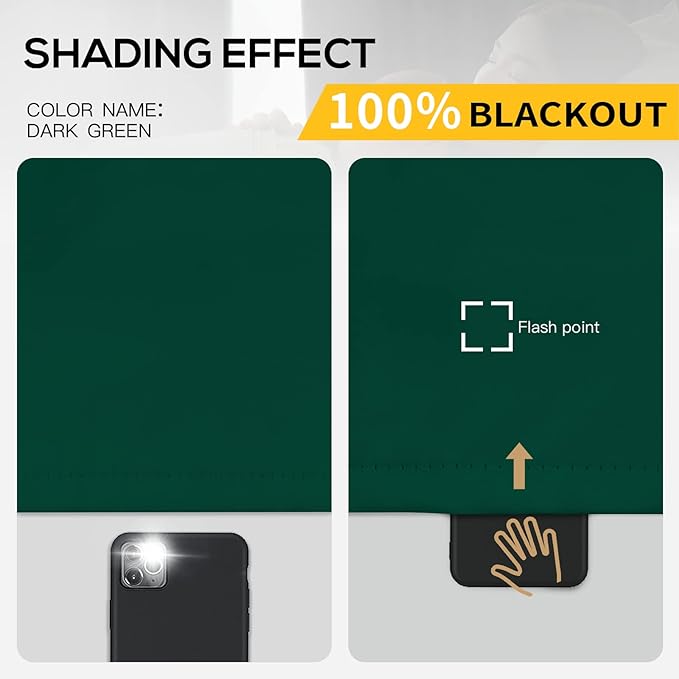 Yakamok 100% Blackout Curtains for Bedroom 72 Inch Length, Emerald Green Total - Image 2