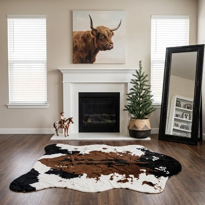 MustMat Faux Cowhide Rug 4'7''×5'3'' Cute and Soft Animal Print Area Rug - Image 7