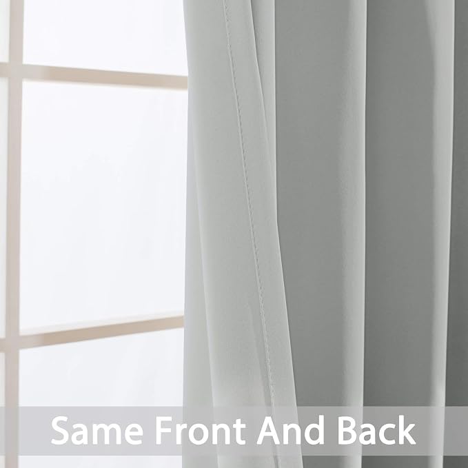 Yakamok Soft Room Darkening Light Gray Blackout Curtains Thermal Insulated - Image 6