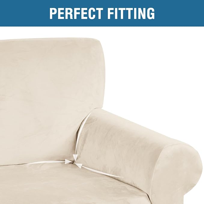 H.VERSAILTEX Stretch Velvet Loveseat Covers - Image 4
