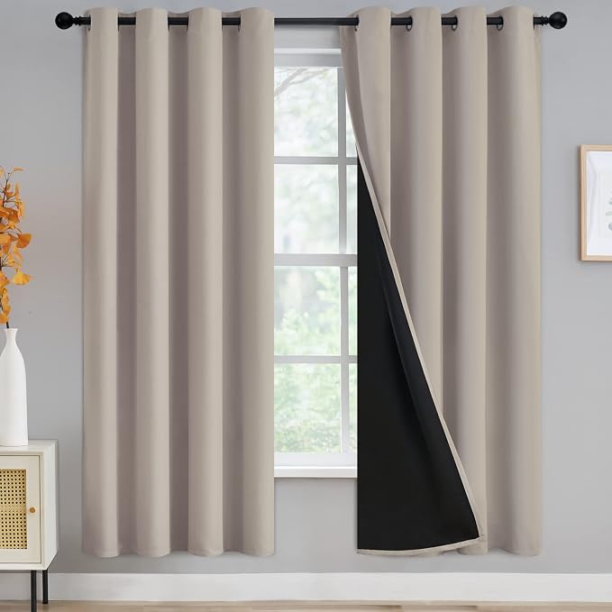 Yakamok 100% Blackout Curtains for Bedroom 72 Inch Length, Complete Light by Yakamok