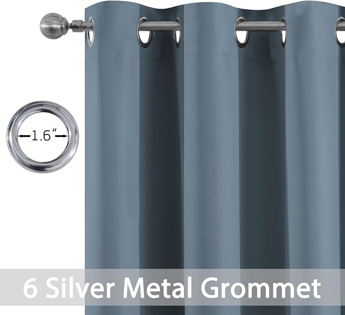 Yakamok Soild Small Window Curtains, Grommet Thermal Insulated Privacy Curtains - Image 2