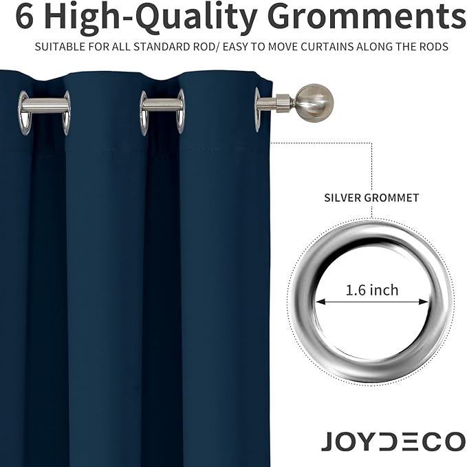 Joydeco Blackout Curtains 72 Inches Long 2 Panels Set, Thermal Insulated Long - Image 4