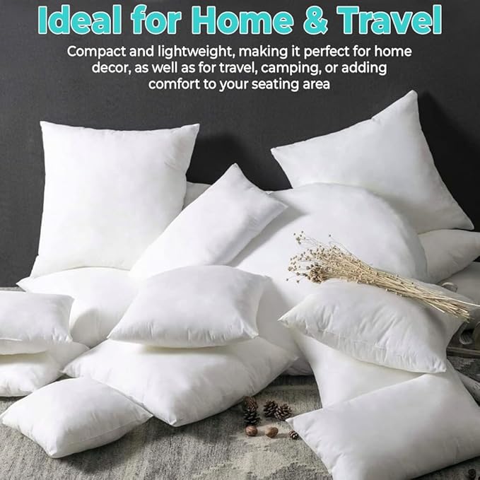 QUBA LINEN Throw Pillow Inserts, 16x16 Inches - Image 7