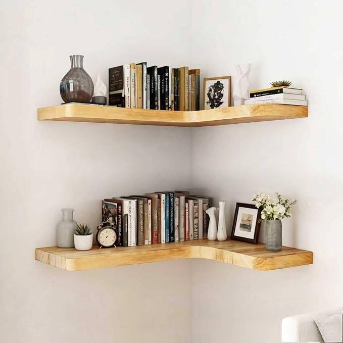 Floating Corner Shelves, Wall Shelf Set of 2, Shelves - Image 5