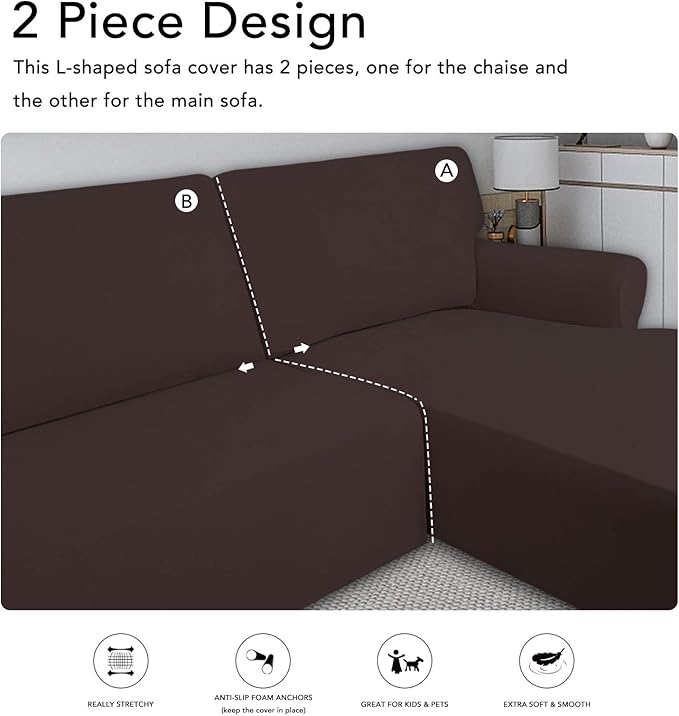 PureFit Super Stretch Sectional Couch Covers - Image 5