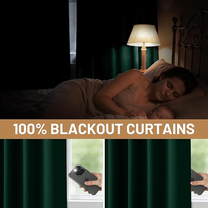Yakamok Blackout Curtains Thermal Insulated Window Treatment Panels Room - Image 5