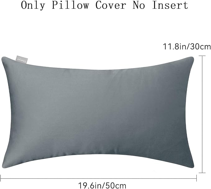 4-Pack 100% Cotton Lumbar Comfortable Solid Decorative Throw Pillow Case - Image 7