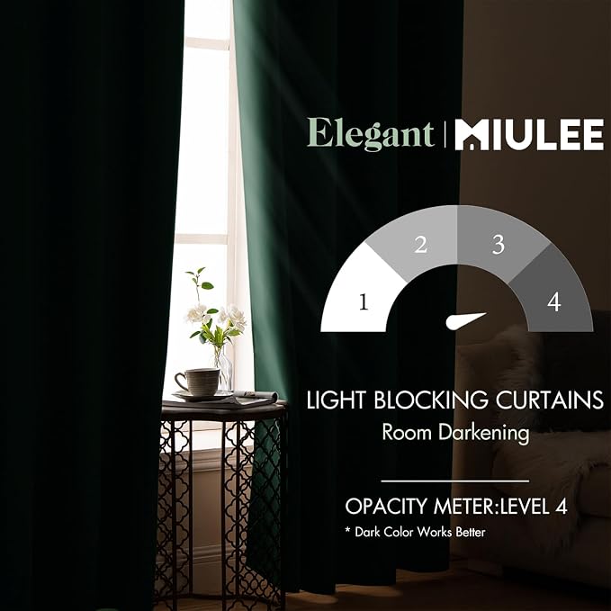 MIULEE Christmas Blackout Curtains 2 Panels, Room Darkening Thermal Insulated - Image 2