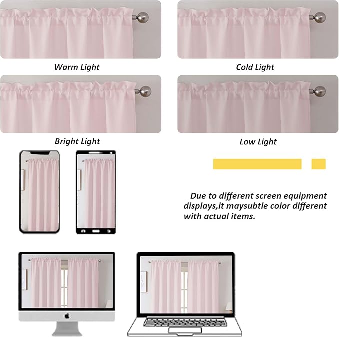 Chyhomenyc Blush Pink Curtains 78 Inch Length 2 Panels Set, Faux Linen Textured - Image 4