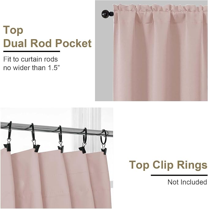 OVZME Blush Pink Blackout Curtains - Image 4