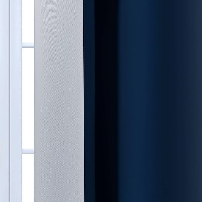 Yakamok Blue and Greyish White Ombre Curtains, Room Darkening Gradient Color - Image 7