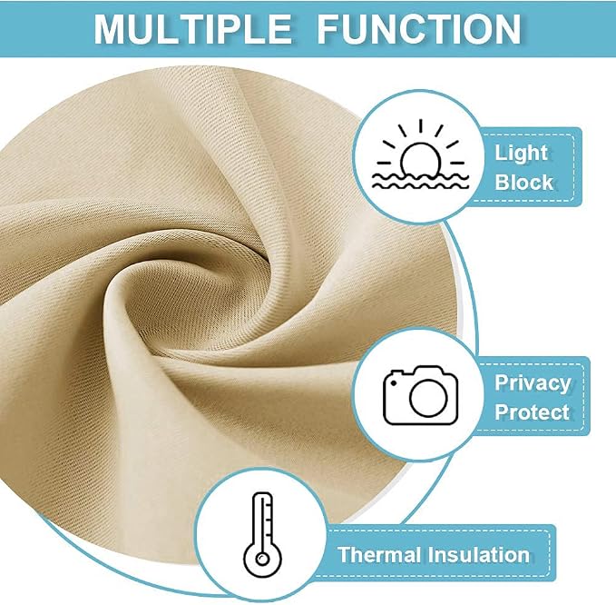 RYB HOME 54 inch Curtains for Living Room, Rod Pocket Thermal Insulated Small - Image 6