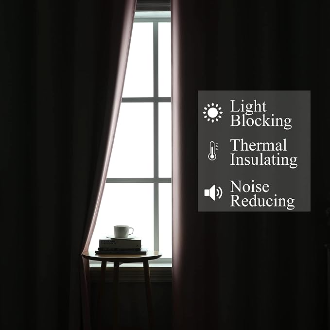 Estelar Textiler Sage and Pink Blackout Curtains 45 Inch Length, Light Blocking - Image 3