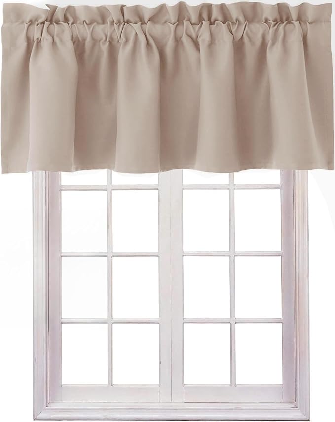 Hiasan Valance Curtains for Kitchen Blackout Thermal Insulated Solid Window by Hiasan