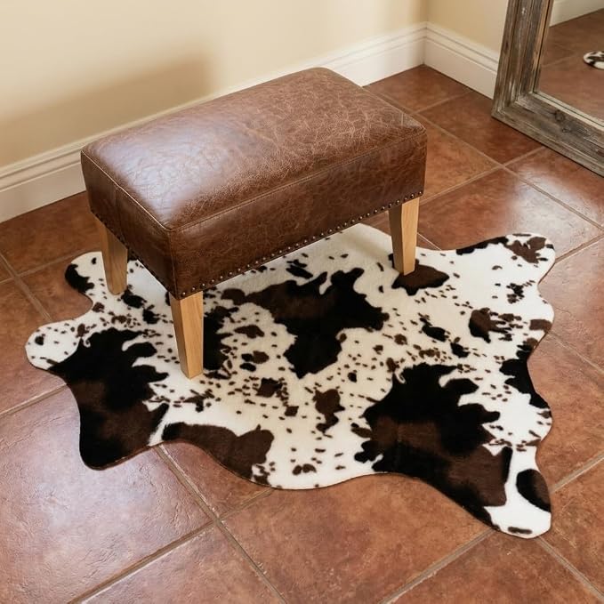 MustMat Cow Print Rug, Faux Cowhide Area Rug - Image 4
