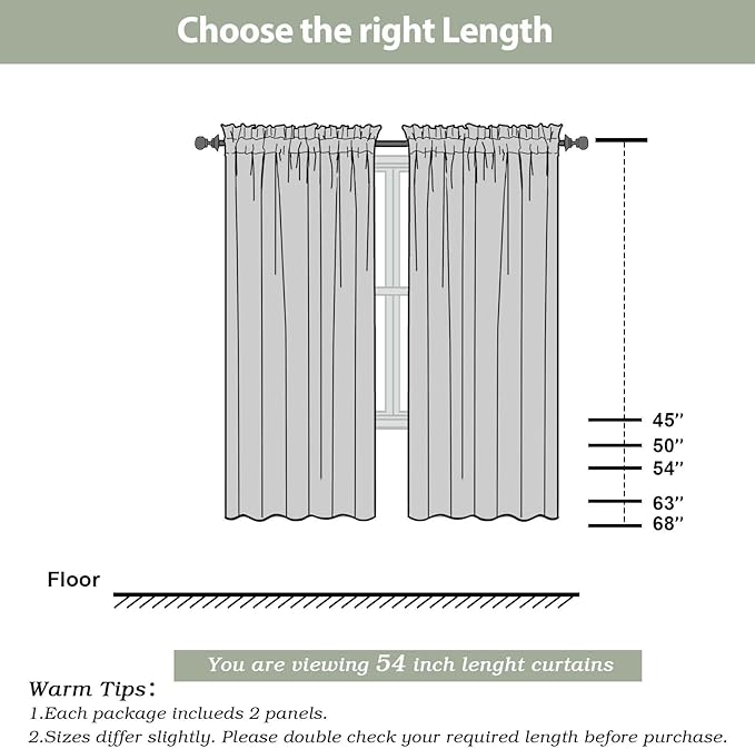 OWENIE Sheer Curtains 54 inches Long - Image 2