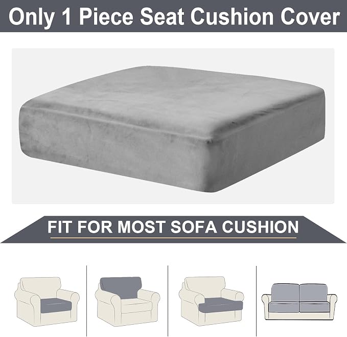 NAISI Couch Cushion Covers 1 Piece Velvet Stretch Sofa Seat Covers or Backrest - Image 6
