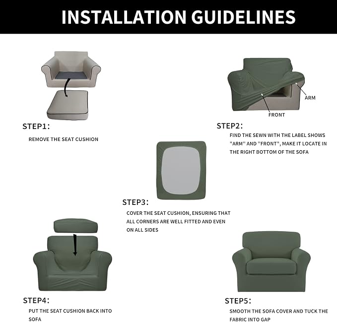 Easy-Going 2 Pieces Microfiber Stretch Chair Slipcover – Spandex Soft Fitted - Image 6
