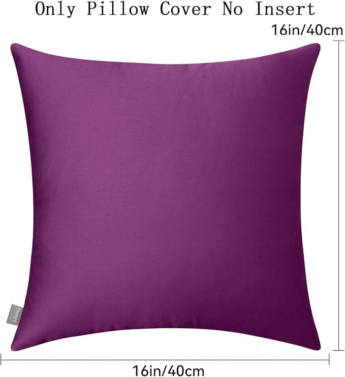 4-Pack 100% Cotton Comfortable Solid Decorative Throw Pillow Case Square - Image 6