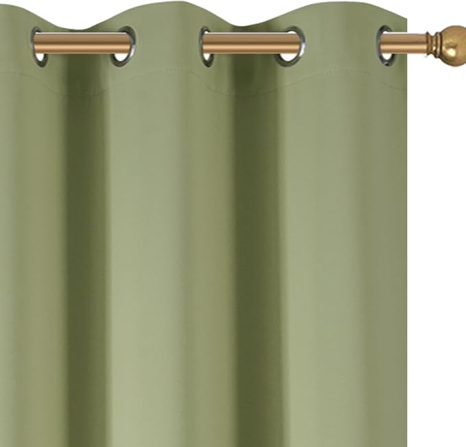 Diraysid Sage Green Grommet Blackout Curtains - Image 6