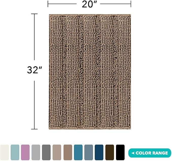 Turquoize Chenille Bathroom Rugs Bath Bath Mats - Image 2