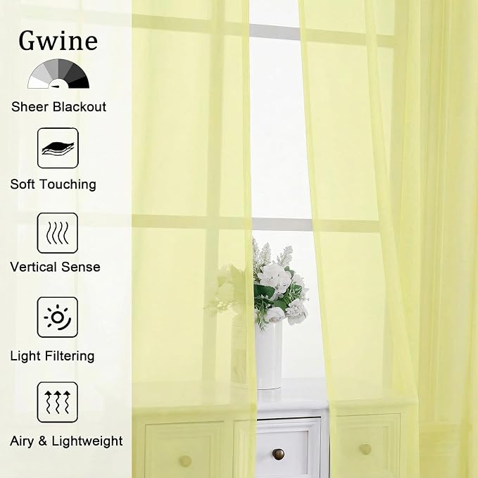 Gwine Sheer Curtains 96 Inches Long - Image 4