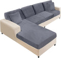 NAISI Sectional Couch Covers 8 Pieces Velvet Couch Cushion Covers L Shape Soft by NAISI