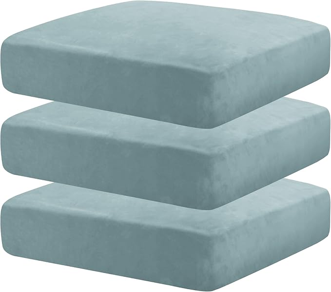MAXIJIN Velvet Stretch Cushion Covers Fitted Couch Cushion Slipcovers Sofa Seat by MAXIJIN