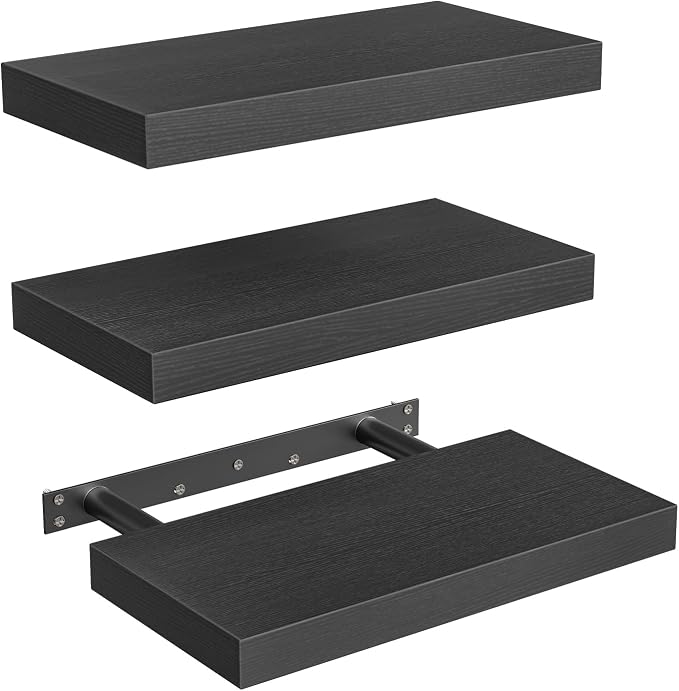 RALGEND Floating Shelves for Wall, 1.5" Thick Wall Shelf Set of 3 - Image 9