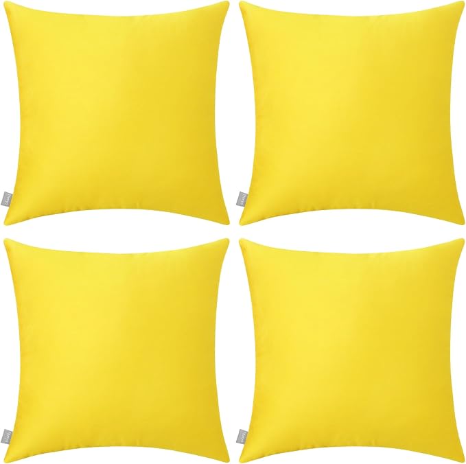 4-Pack 100% Cotton Comfortable Solid Decorative Throw Pillow Case, Thmyo Square by Thmyo