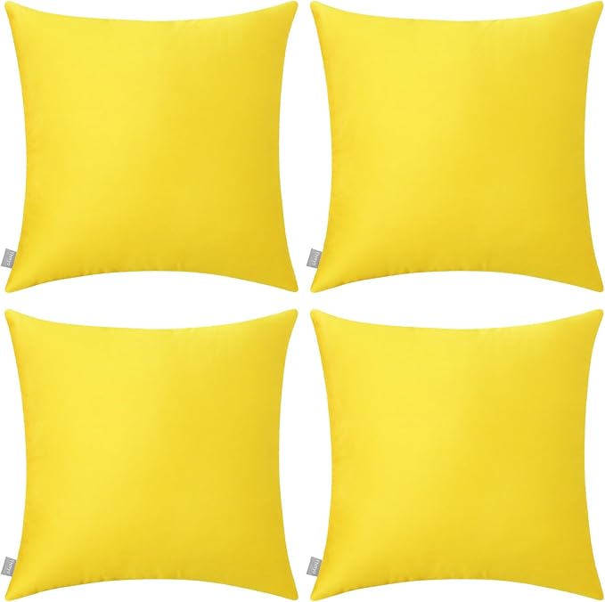 Thmyo 4-Pack 100% Cotton Comfortable Solid Decorative Throw Pillow Case Square by Thmyo