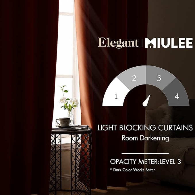 MIULEE Blackout Curtains for Fall Bedroom Living Room Thermal Insulated Room - Image 2