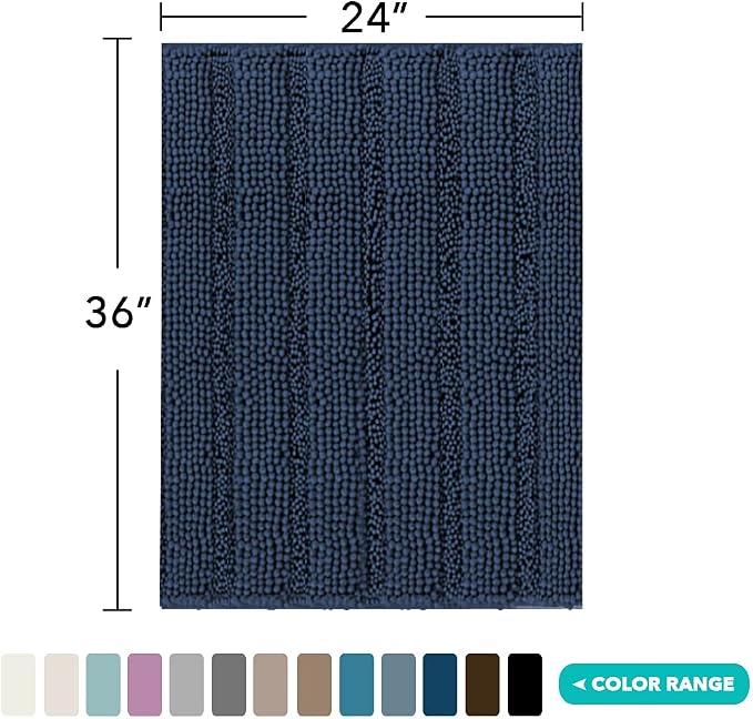 Turquoize Chenille Bath Rug - Image 2