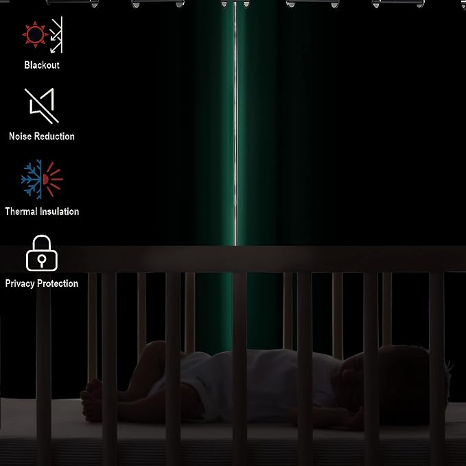 Diraysid Green Grommet Blackout Curtains - Image 4