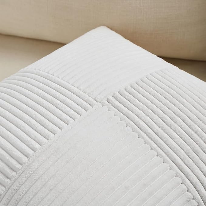 Fancy Homi 2 Packs White Lumbar Decorative Throw Pillow Covers 16x26 Inch - Image 3