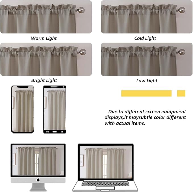 Chyhomenyc Stone Beige Curtains 78 Inch Length 2 Panels Set, Faux Linen - Image 4