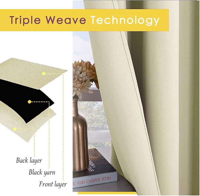 NICETOWN Room Darkening Draperies Window Curtain Panels, Thermal Insulated - Image 4
