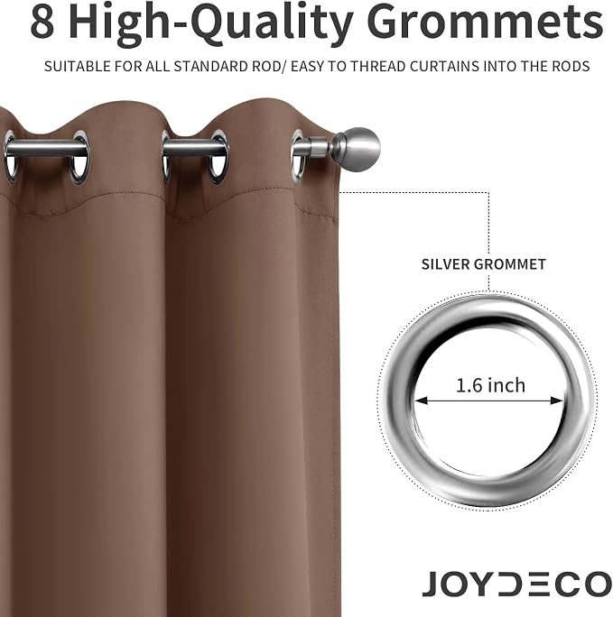 Joydeco Blackout Curtains 63 Inch Length 2 Panels Set, Thermal Insulated Long - Image 5