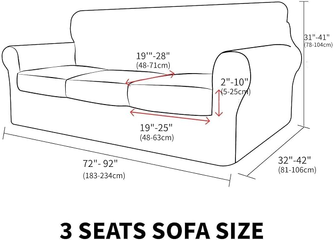 MAXIJIN 4 Piece Couch Covers for 3 Cushion Couch Super Stretch Non Slip Couch - Image 6