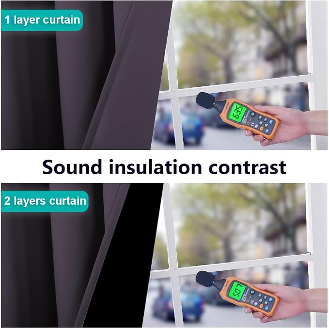 NICETOWN 100% Blackout Curtains 84" Long, Pair of Energy Smart & Noise Blocking - Image 4