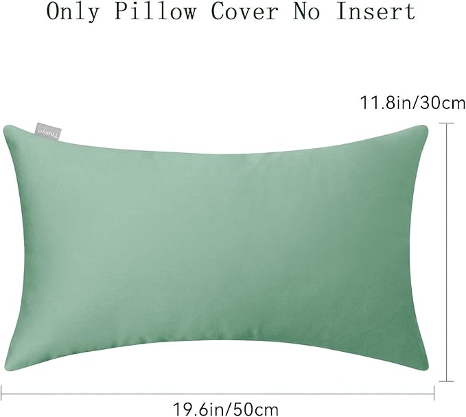 Thmyo 4-Pack 100% Cotton Lumbar Comfortable Solid Decorative Throw Pillow Case - Image 6