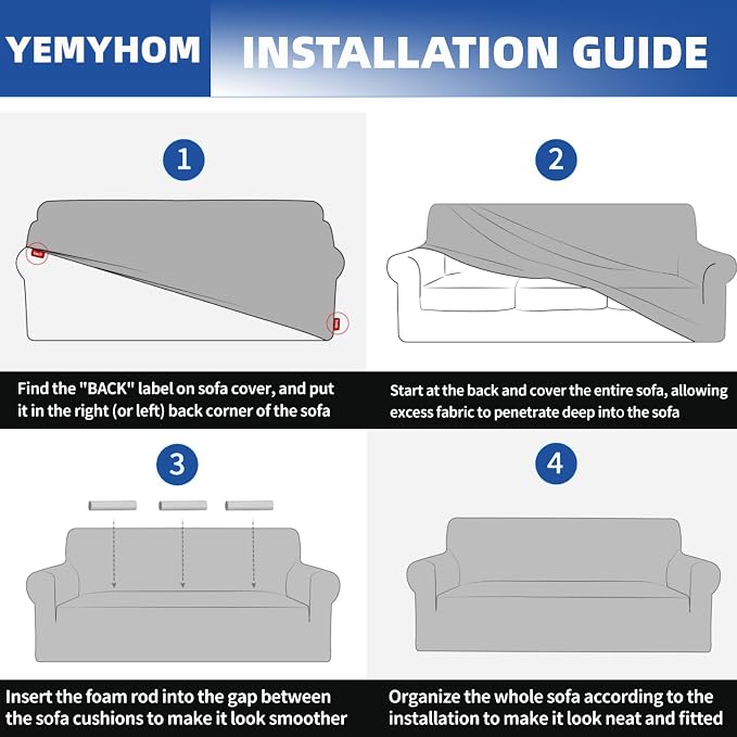 YEMYHOM Couch Cover Latest Jacquard Design High Stretch Extra Large Sofa Covers - Image 7