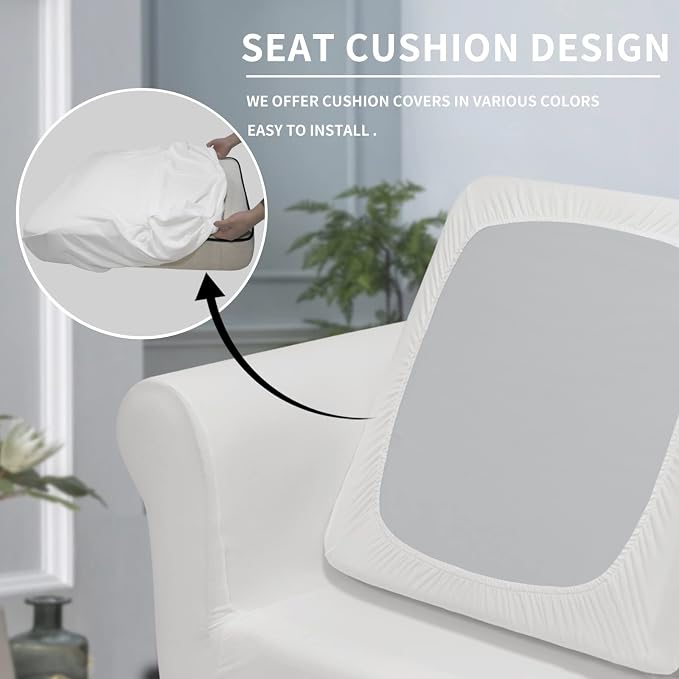 Easy-Going 2 Pieces Microfiber Stretch Chair Slipcover – Spandex Soft Fitted - Image 3