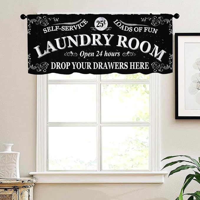 Black Kitchen Curtains Laundry Room Design - Image 6