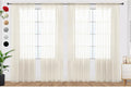 SpaceDresser Ivory Sheer Curtains 4 Panels Rod Pocket Semi-Sheer Curtain 63 by SpaceDresser