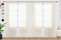 SpaceDresser Ivory Sheer Curtains 4 Panels Rod Pocket Semi-Sheer Curtain 84 by SpaceDresser