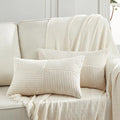 Fancy Homi 2 Packs Cream Long Lumbar Decorative Throw Pillow Covers 16x24 Inch by Fancy+Homi