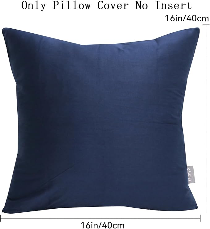 Thmyo 4-Pack 100% Cotton Comfortable Solid Decorative Throw Pillow Case Square - Image 5